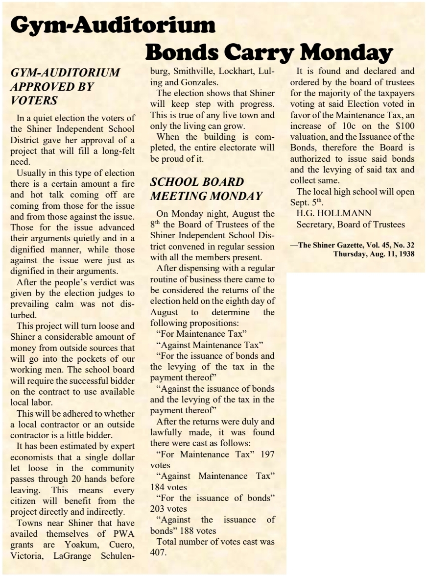 The school board held the election, tallied the votes and reported on them, all in the same day.