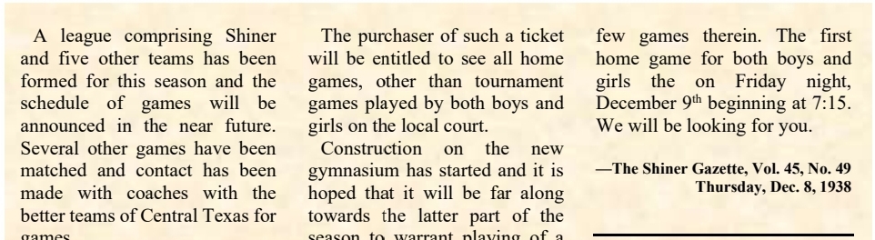 Enthusiasm was certainly high for this new gym. Even before there was a gym, the kids had already called teams up to play when it gets built.