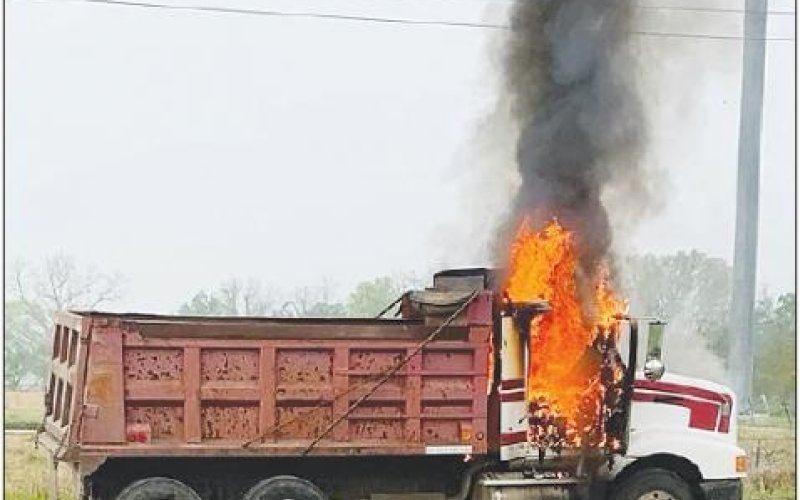 Dump truck fire early Tuesday