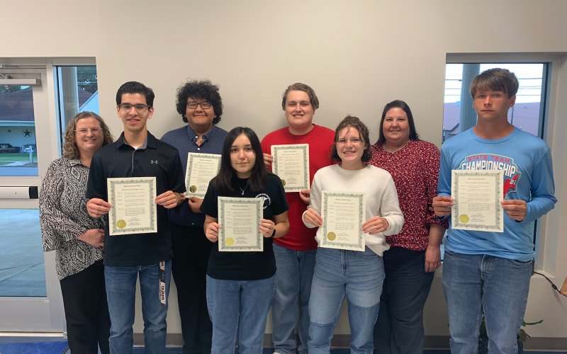 YHS art students and members of the Bulldog Band were honored at Monday’s YISD School Board meeting.