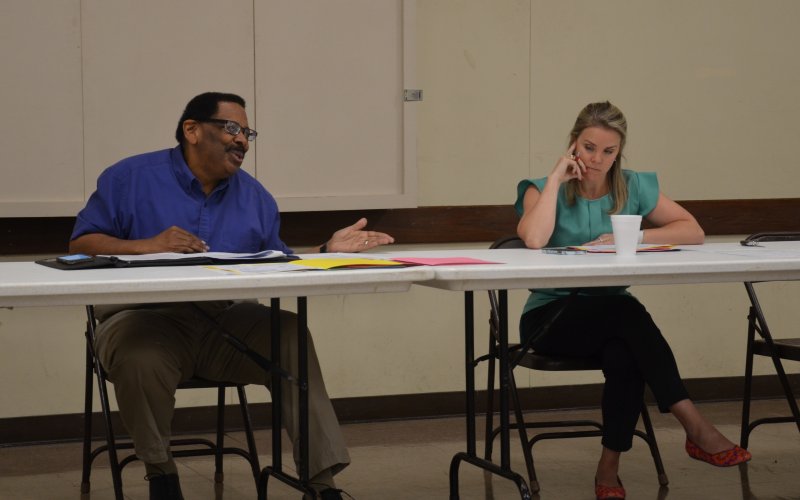YEDC Executive Director Terry Stokes discussed bids for improvements to future YEDC offices at 215 West Grand Ave. during Monday’s meeting.