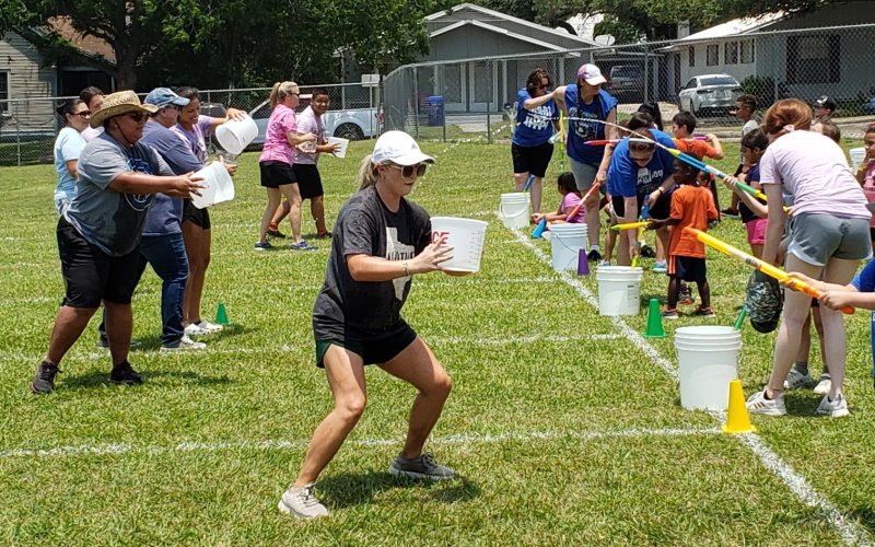 Staff, students, and YHS PALS members participated in the annual Water Fun Day outside of the Yoakum Primary Annex School on Friday, May 20.