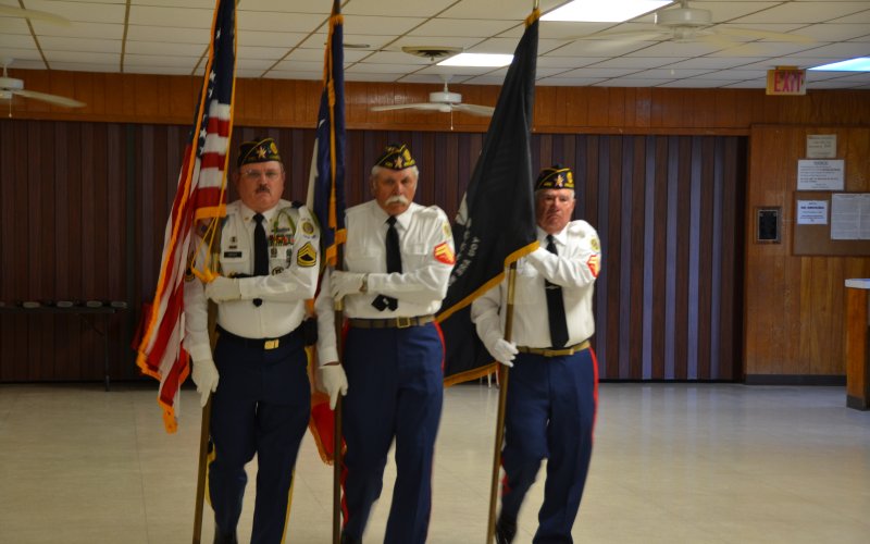 Members of American Legion Post 230 present the U.S. Flag at Memorial Day ceremonies in May 2019.