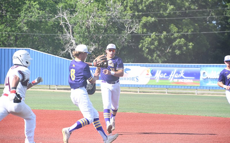 AJ Patek and Drew Wenske combine for an out. Photo by Mark Lube.