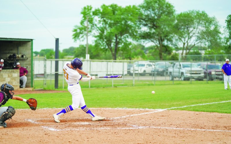 Ryan Peterson (shown here against Ganado) and Shiner grinded out a 2-1 win at Yoakum on Friday in a playoff-warmup game. Photo courtesy of Photos by Lori Raabe.