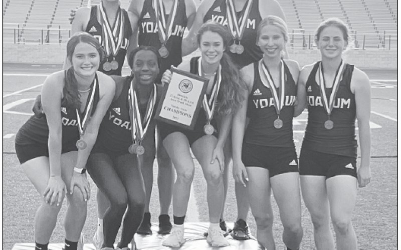 YOAKUM HIGH SCHOOL GIRLS TRACK TEAM WINS AREA