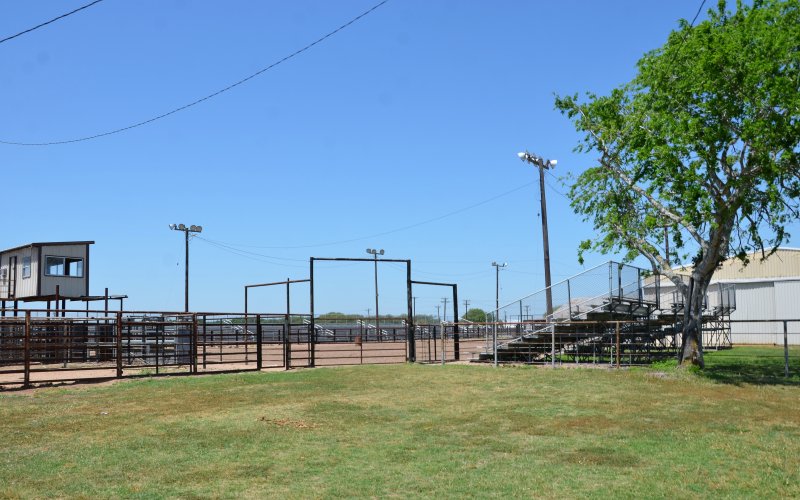 The Yoakum Rodeo Arena in late April. Photo by Hans Lammeman.