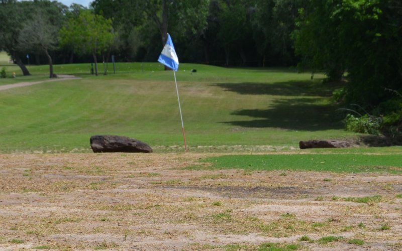 Hole No. Seven prior to improvements at the Yoakum Municipal Golf Course May 02. Photo by Hans Lammeman.