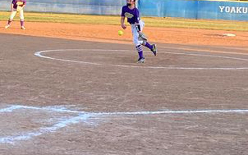 Avery Colman of the Shiner Minor softball team makes a pitch. Photo courtesy of Melissa Colman.