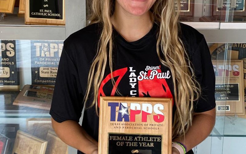 St. Paul Class of 2022 Rebecca Wagner was named TAPPS 2A Female Athlete of the Year after completing a rich and successful high school sports career. Photo courtesy of Jake Wachsmuth