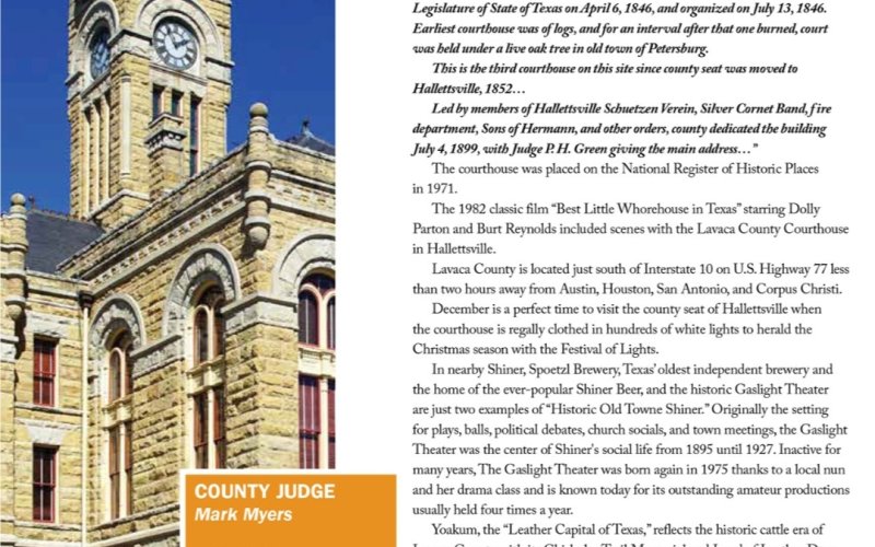 The magazine's feature on Lavaca County.