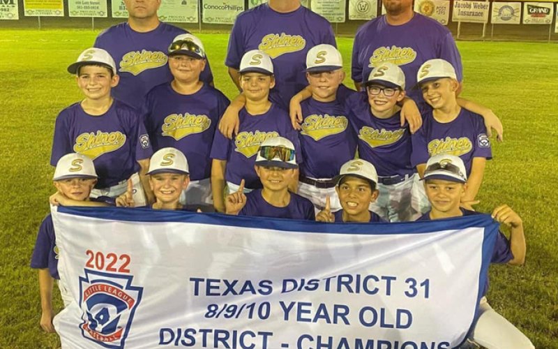 Shiner Minor Baseball District 31 East Zone Champions. Photo courtesy of Shiner Little League.