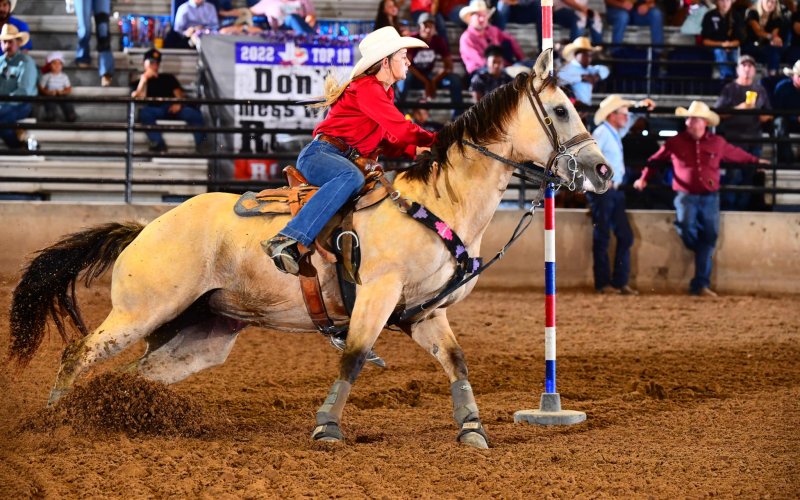 Audrey Thibodeaux of Shiner is off to Georgia for national finals, have wion state in Pole Bending.