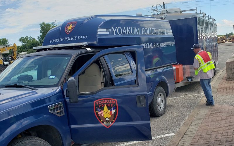 A huge thank you went out to Yoakum Police Department, who lent their mobile commend unit through the duration of the emergency in Shiner.