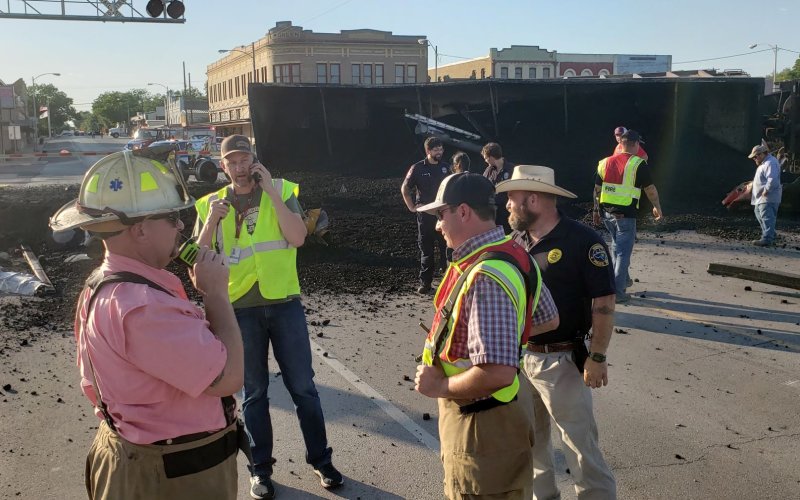 Lavaca County Office of Emergency Management Coordinator Egon Barthels, spent much of his initial response to Friday's derailment, manning the phones, first to establish a workable detour that didn't add too many unnecessary miles to anyone's travels, and later, to gather up the necessary forces needed for a clean-up of this magnitude.