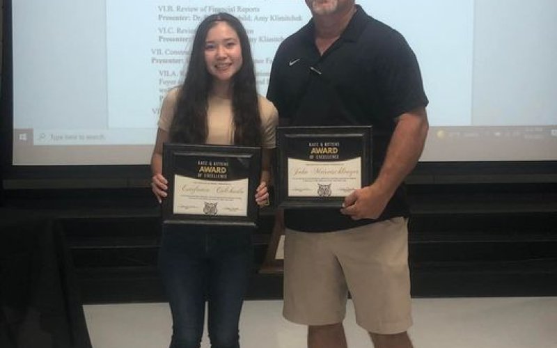 Moulton Higfh School sophomore Stefanie Colchado and Coach John Meisetschleager picked up the awards this month.