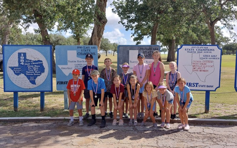 Front from from left is Ezra Rodriguez, Jake Goode, Brooklyn Chilek, Wren Chilek, Addie Miears, Mary Sofka and Ashton Mears. Back Row from left is Brody Chilek, Jordan Faldyn, Alaina Sofka, Raleigh Moore, Reese Chilek and Evangeline Chilek. Photo courtesy of Nicco Brown.
