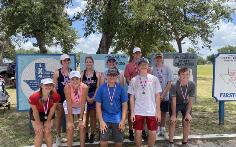 Front row from left is Faith Brown, Morgan Lenehen, Ryan Jared, Ryland Jalufka and Carter Chilek. Back row from left is Lauren Faldyn, Megan Winkenwerder, Brianna Sofka, Trent Brown and  Scout Sitka. Photo courtesy of Nicco Brown.