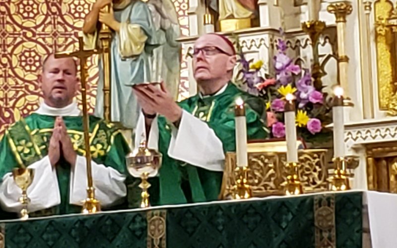 Bishop Brendon offers the eucharistic prayers that day. It astounds me, the sheer volume of patterns one sees in this image, yet somehow, they manage to tone each other down, somehow. And it looks like Bishop’s got that angel’s undivided attention, too.
