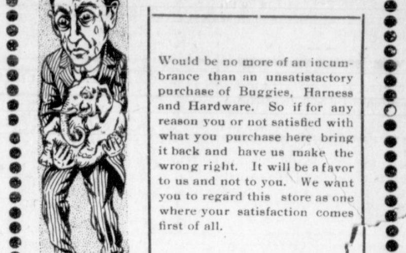 R.C. Flick Mercantile Co. advertisement in the Aug. 10, 1911 issue of the Yoakum Weekly Herald.