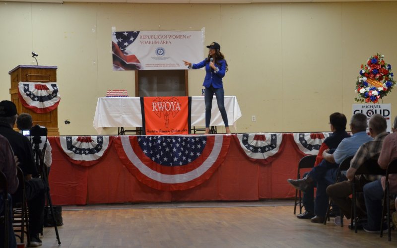 Congresswoman Lauren Boebert speaks about the importance of voter turnout Aug. 27.
