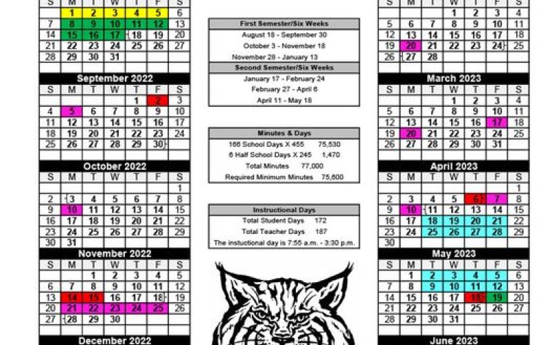 Moulton ISD 2022-23 school year calendar