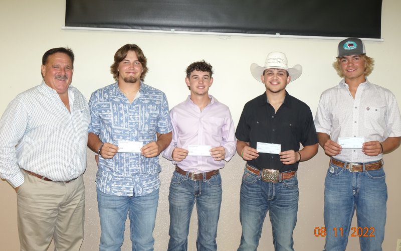 Pictured are, left to right, Mark Lauer, AJ Patek, Jace Moeller, Hunter Nevlud and Bryce Filip.