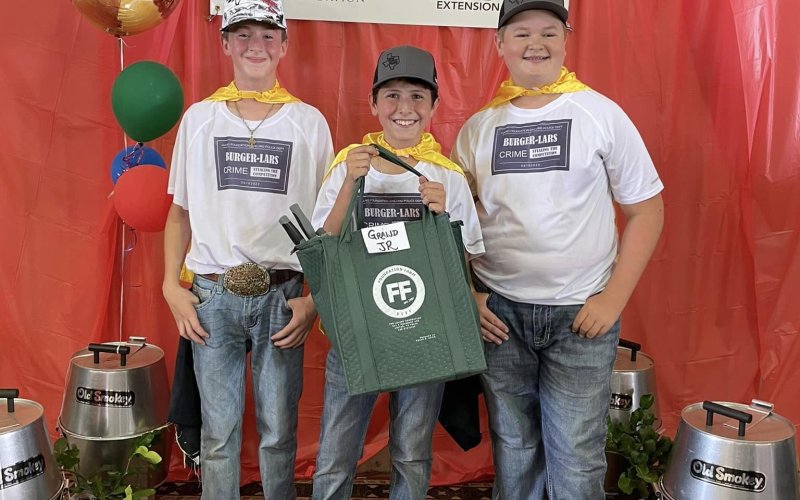 Grand Champion Junior Team: “The Burglars,” Jaxon Beck, Dyllon Richarson and Will Miller of Harwood.