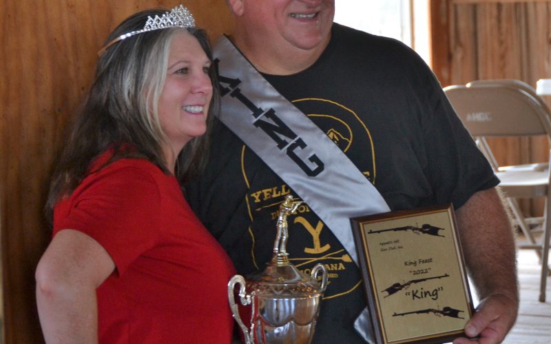Appelt’s Hill Gun Club’s 2022 King of the Feast Joe Zappe and Queen of the Feast Paula Zappe pose after the award ceremony Oct. 16.