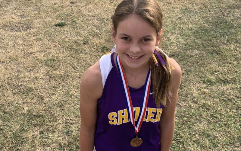 JH Girls  top 10 medalist, Emersyn Boehm. Photo courtesy of Michelle Winkenwerder
