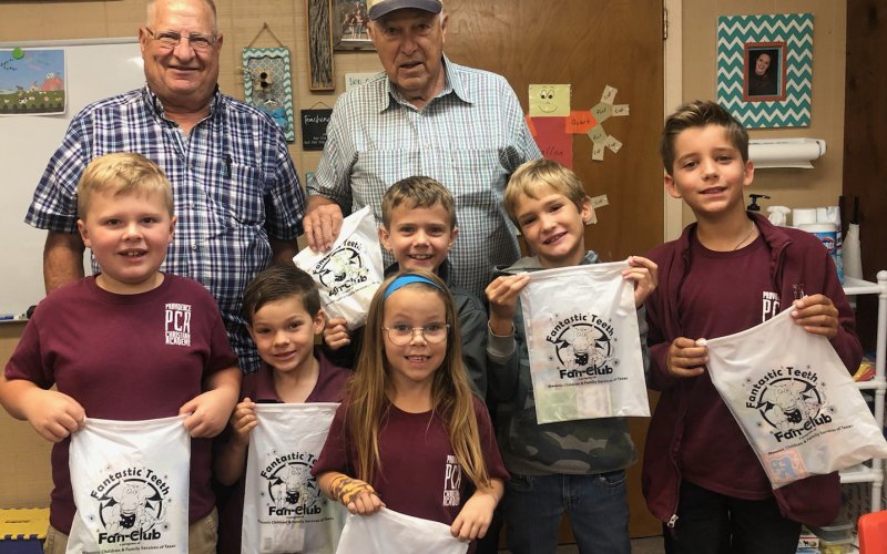 Pictured in the front is Jaala Glynn. Pictured in the middle row, from left to right, are Andy Franklin, Wyatt Kaspar, Bryson Ehrig, Hank Janecek, and Raph Fikac. Pictured in back are Glenn Leist, left, and Rick Alexander from the Shiner Masonic Lodge #1065. Contributed photo.