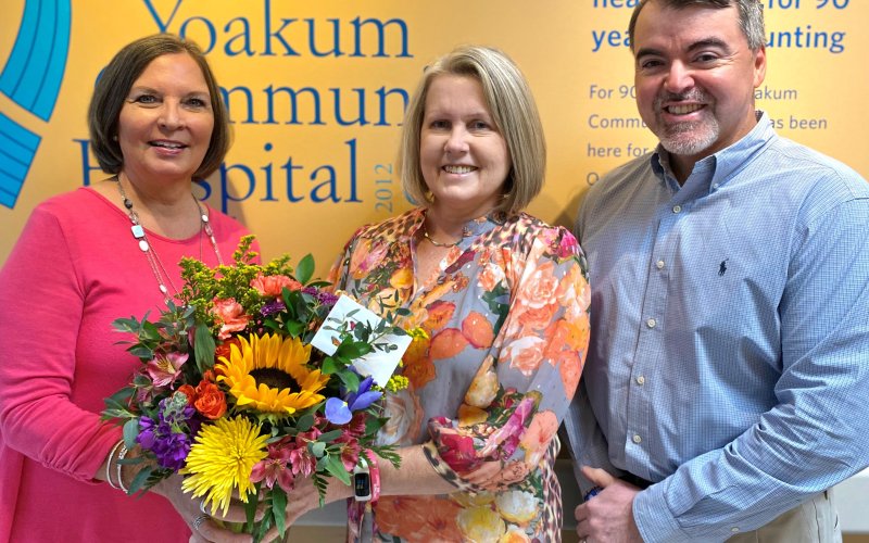 Pictured are, left to right, Karen Barber, CEO, Karen Roznovsky, and John Olivares, CFO