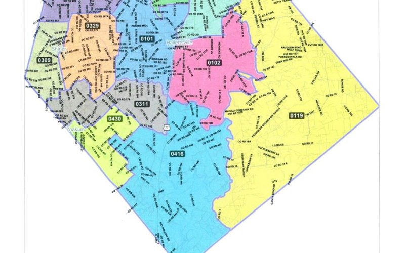 Lavaca County voting precincts courtesy of Lavaca County Elections office.