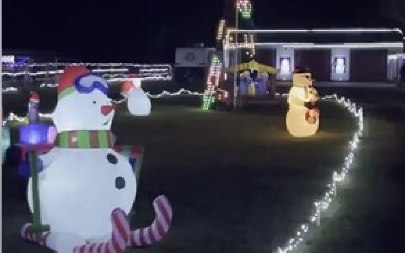 Inflatables, lights and other holiday decorations fill the Simmons’ property at 11404 FM 682 in Yoakum. Courtesy photo