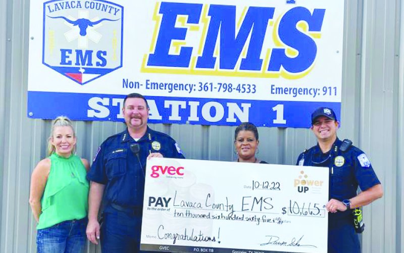 Pictured are, left to right, GVEC External Review Committee Member Denise Langston, EMS Chief Michael A. Furrh, LCEMS Administrative Assistant Scherlene McGree, and LCEMS Assistant Chief Tim Decker.
