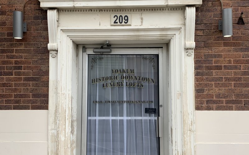 The Yoakum Historic Downtown Luxury Lofts are located downtown at  209 West Grand Ave.