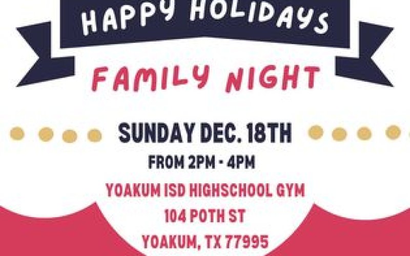 Turtle Wing holiday family night event flyer.