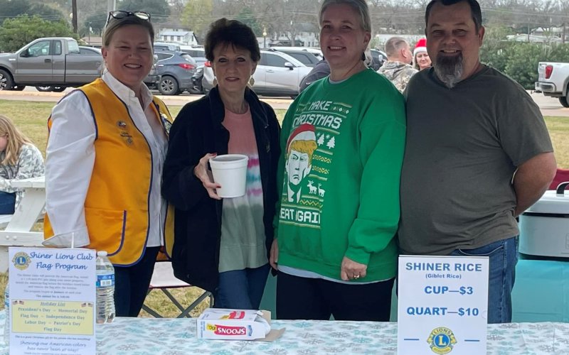 Pictured are, left to right, Lion Melinda Hodges, supporter Jane Baxman, Lion Jennifer Patek and Lion David Fiedler.