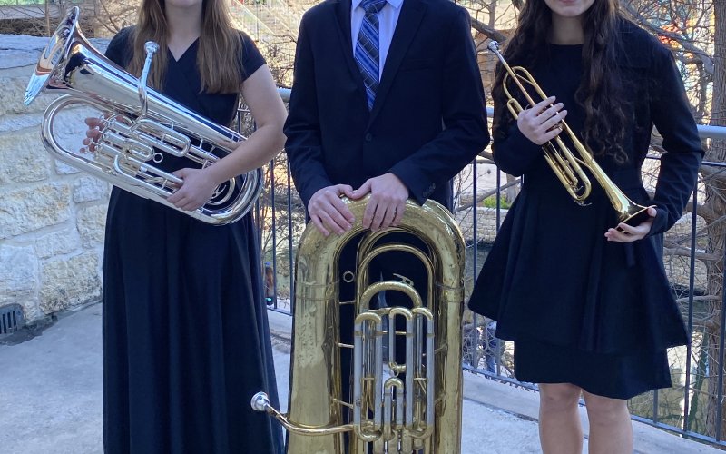 Pictured are, left to right, Brianna Sofka, Aiden Collins, and Brooke Palmer.