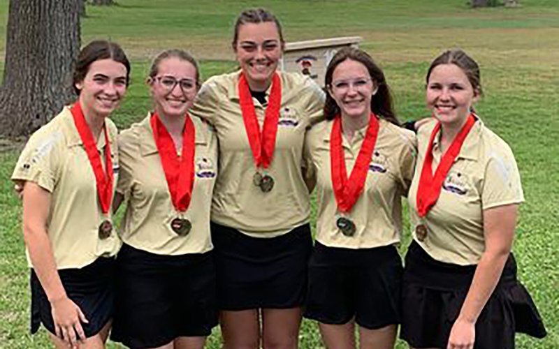 From left is Lauren Faldyn, Megan Winkenwerder, Chelsea Whiddon, Grace Migl and Bri Sofka. Not pictured is Olivia Akin. Photo courtesy of Michelle Winkenwerder.