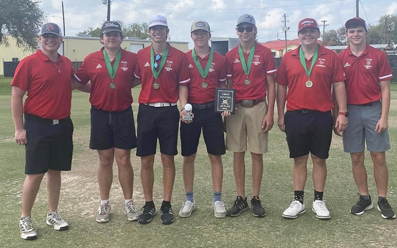 The boys team leader was Trent Brown who finished the tournament with an 83. Carson McNabb and Nathan Timmons each had a 94. Photo courtesy of Nicco Brown.