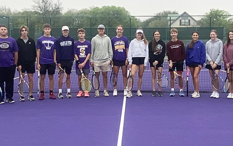 Shiner tennis team at team tennis state tournament. Photo courtesy of Desiree Nitsch.