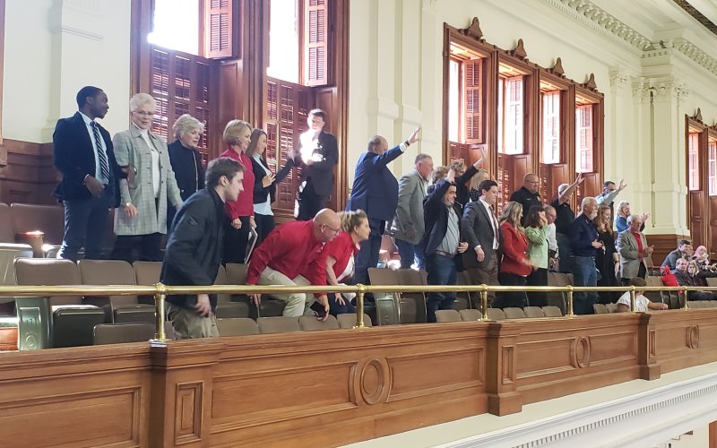 Kolkhorst asked that the Lavaca County group stand and be recognized Monday. They were happy to oblige.