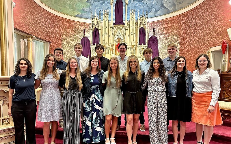 Pictured are, back row, left to right, Gus Collins, Cody Malinovsky, Zeke Rodriguez, Holden Jacobs, Hunter Zella, and Tate Anders; front row, left to right, Emersen Linn, Jessica Fikac, Kennedy Dodson, Samantha Moeller, Avery Pesek, Dallyn Pesek, Petra Koch, Emily Moeller, and Erica Hunke.