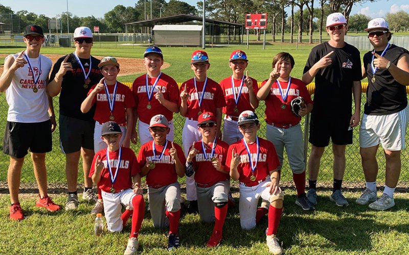 Back Row from left is Student Coaches Trent Brown and Nate Boedeker, Levi Morkovsky, Ian Kennedy, Deuce Blaschke, Levi Leonard, Austin Wells, Student Coaches Jacob Wachsmuth and Jackson Ulcak. Front Row from left is  Gabe Werner, Elijah Rodriguez, Jude Boedeker and Matt Mozisek. Photo courtesy of Jake Wachsmuth.