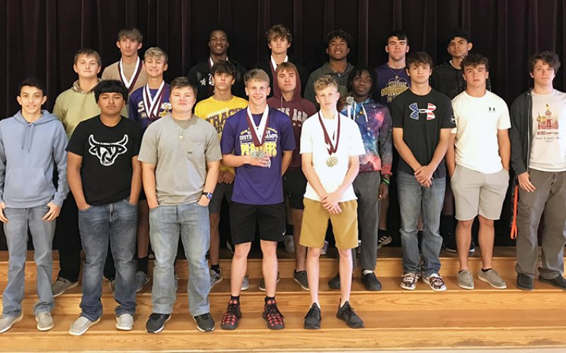 The Shiner varsity boys scored 86 points to place third while the junior varsity recorded 26 points. Dalton Brooks won the long jump; Trace Bishop won the high jump and all three relay teams got second. Photo courtesy of Randy Palmer.