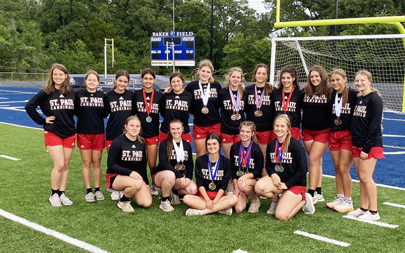 he Lady Cardinals came in third place. Athletes placing in the top four will compete at the regional meet in San Marcos at Texas State University on Friday. Photo courtesy of Jake Wachsmuth.