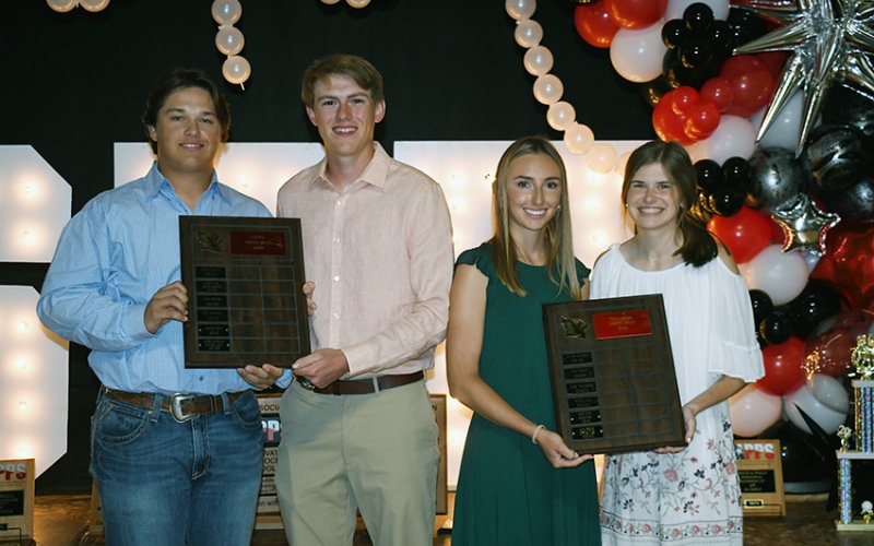 Impact Award winners from left is Jackson Ulcak, Jacob Wachsmuth, Cortney Tuch and Anna Reeves. Photo by Mark Lube.