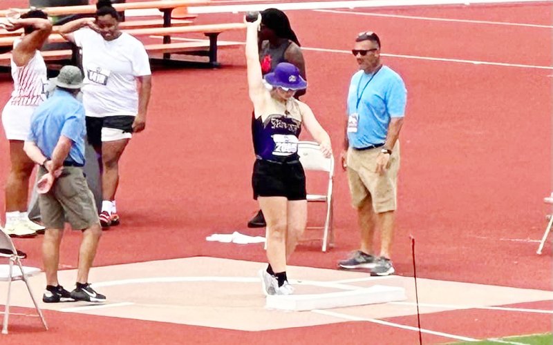 Kailey Boedeker placed seventh in the shot put with 37 feet, 7 1/4 inches. Photo courtesy of Megan Kvinta