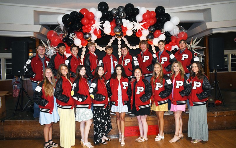 2022-2023 Letter jacket winners. Photo by Mark Lube.
